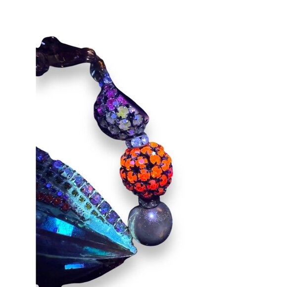 Vintage Wendy Gell Crystal Encrusted 1982 Signed Necklace 22" One of One - Picture 2 of 14